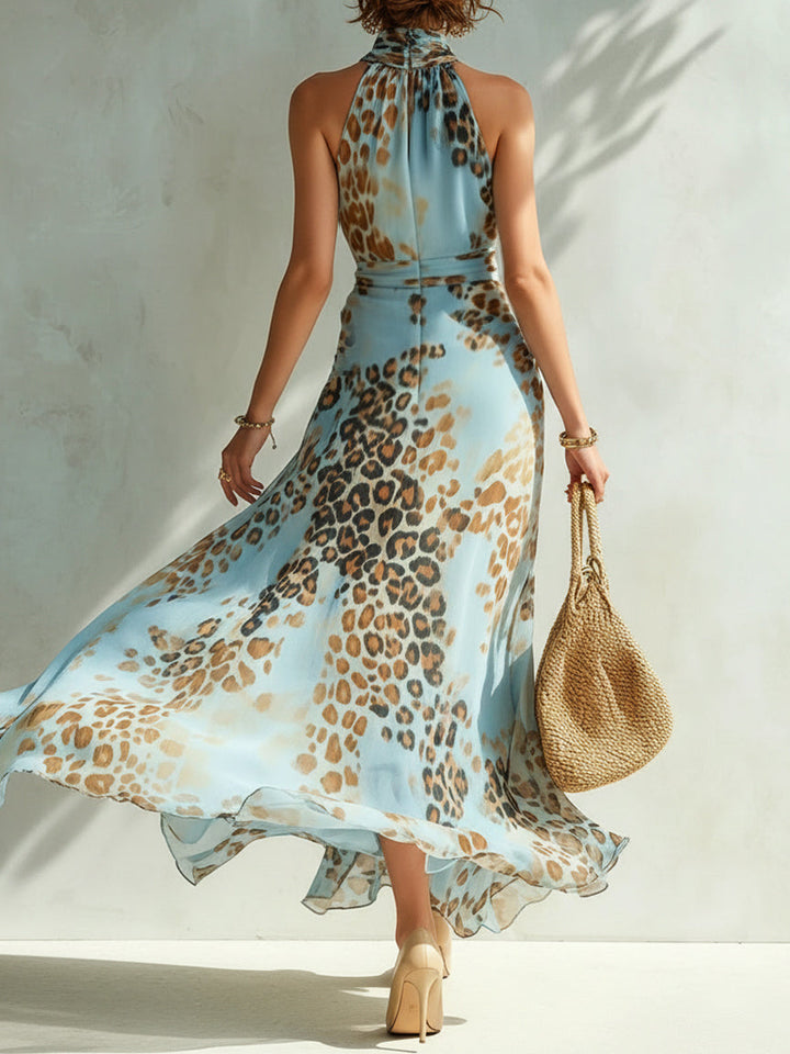Barbara | Leopard Halter Maxi Dress