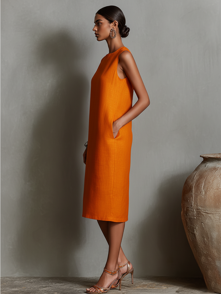 Maureen Midi Dress with Pockets detail