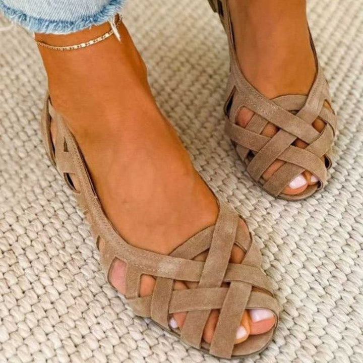 Darya Flat Braided Sandals - Beige
