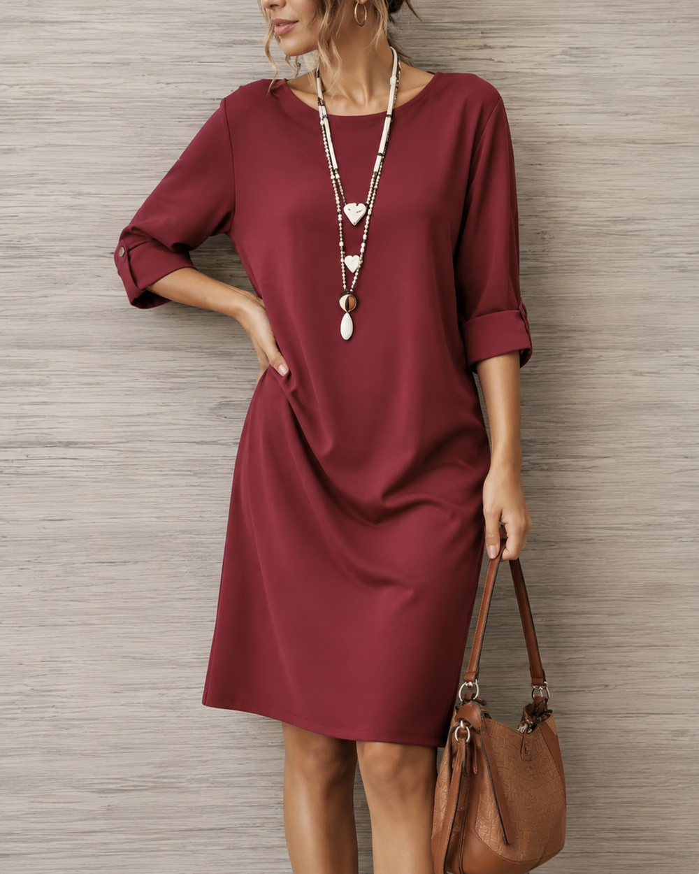 Ottilie Tummy-Smoothing Midi Dress - Red