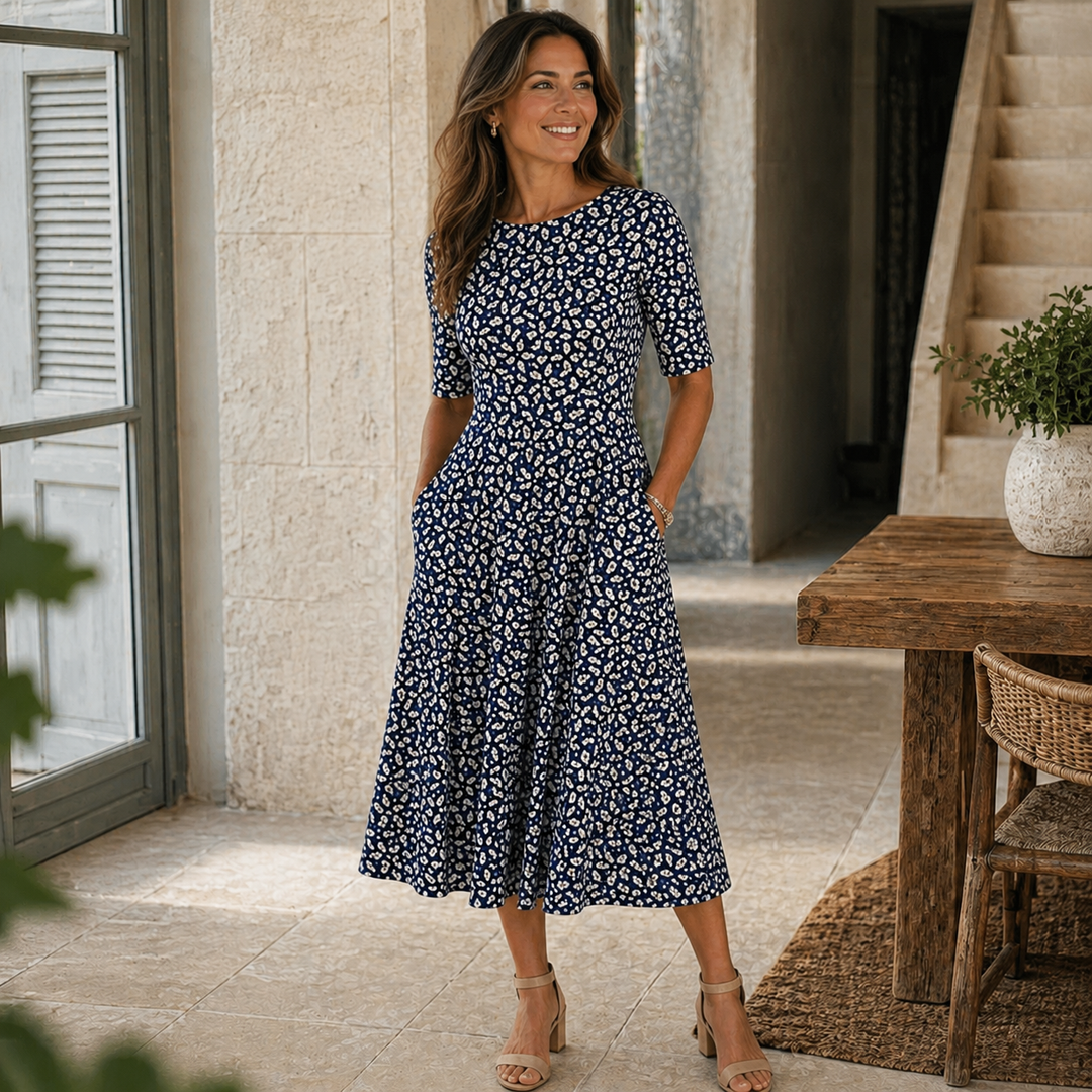 Mica | Effortless Floral Midi Dress