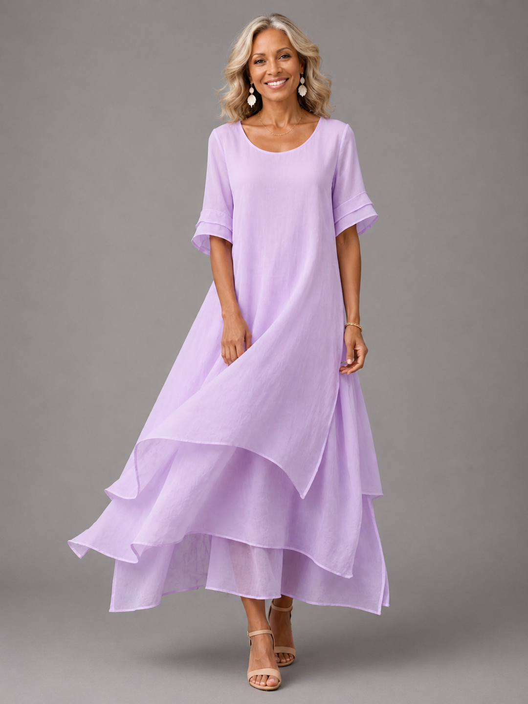 Elowen Flowing Grace Maxi Dress - Purple