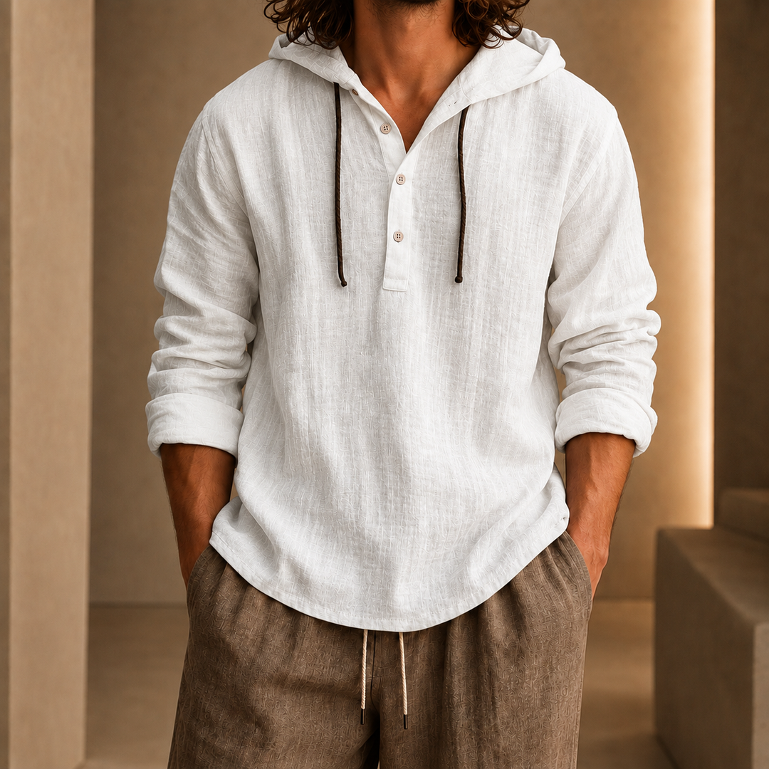 Weston Hooded Casual Shirt White