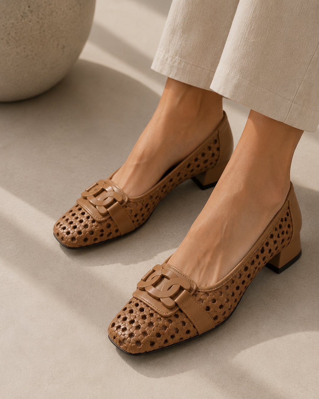 SOLÉA - Woven Leather Heels