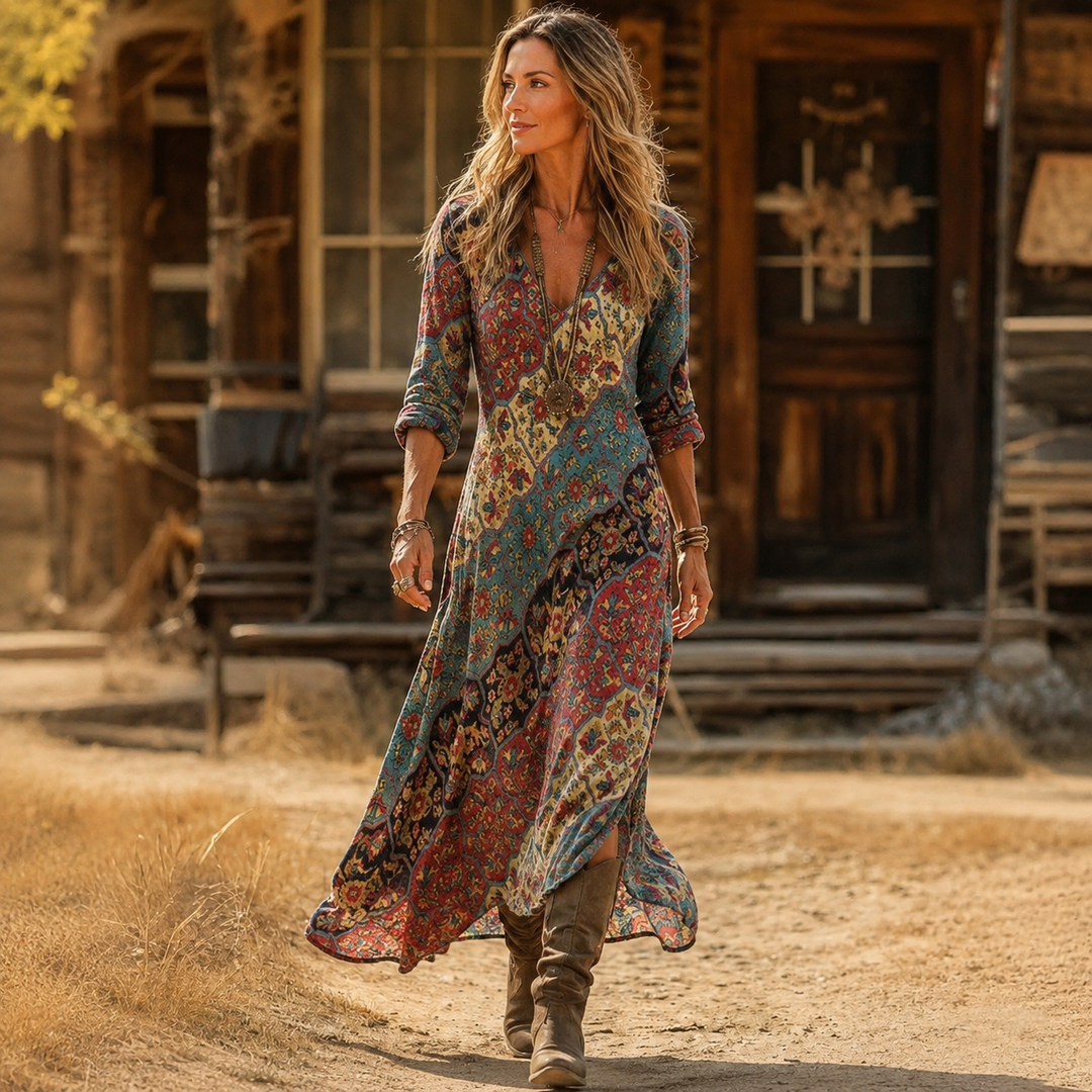 Victoria | Flowy Printed Maxi Dress