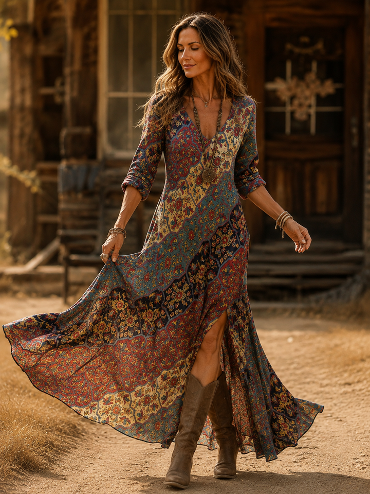 Victoria | Flowy Printed Maxi Dress