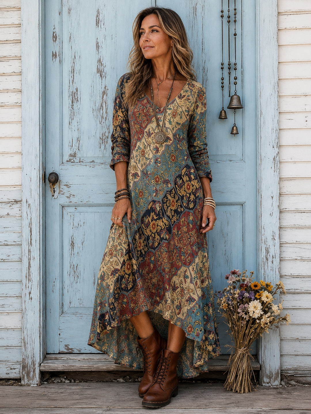 Victoria | Flowy Printed Maxi Dress