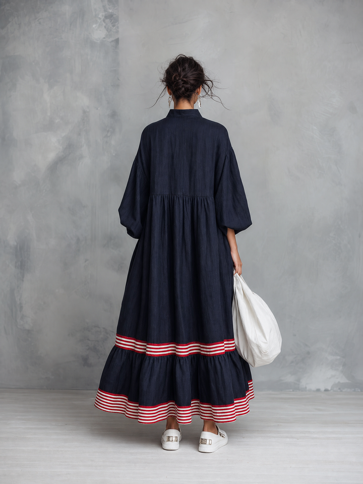 Bernice Striped Ruffle Maxi Dress