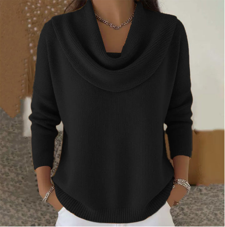 Elodie Cowl Neck Sweater - Black
