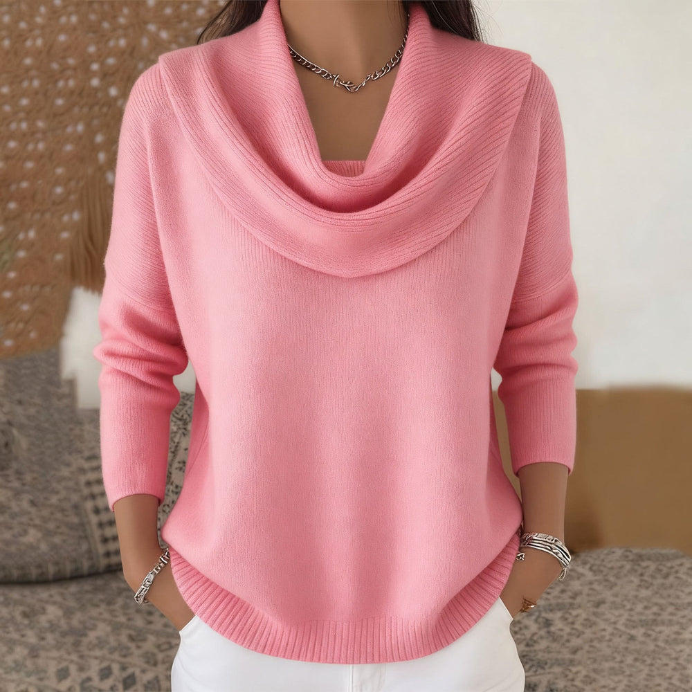 Elodie Cowl Neck Sweater - Pink
