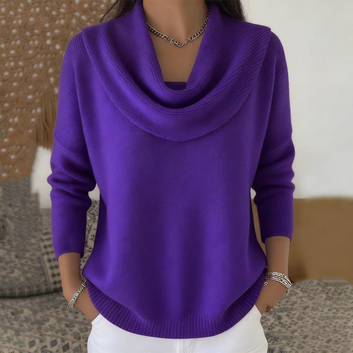 Elodie Cowl Neck Sweater - Purple