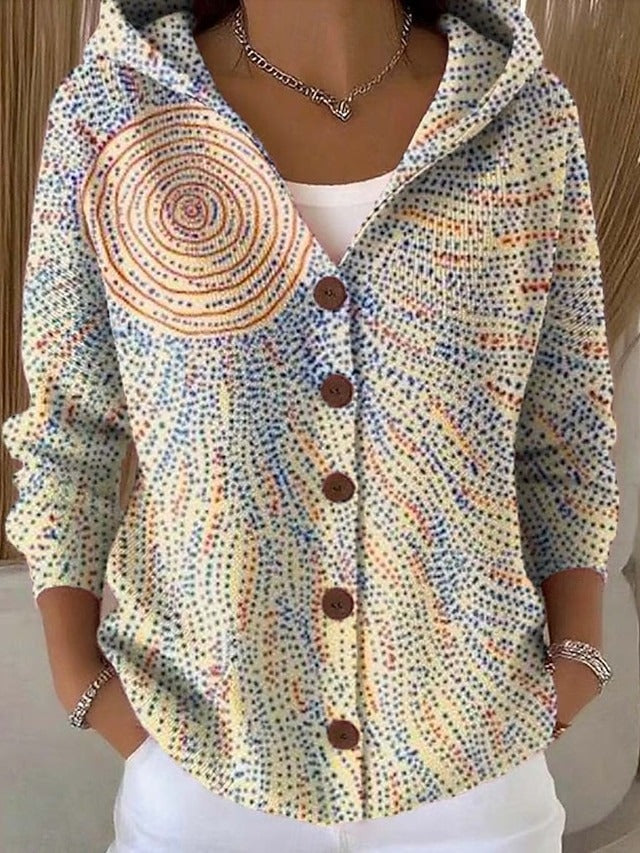 Amara Artistic Hooded Cardigan - Light Yellow