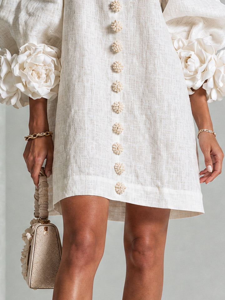 Florence Floral Button-Down Mini Dress