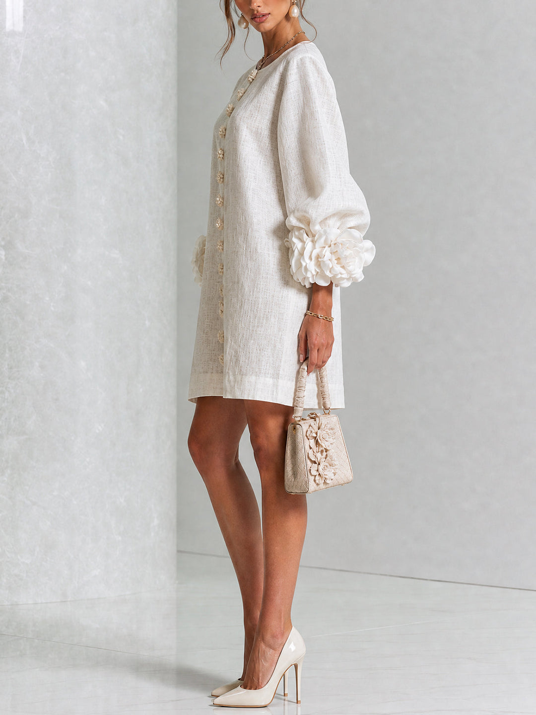Florence Floral Button-Down Mini Dress