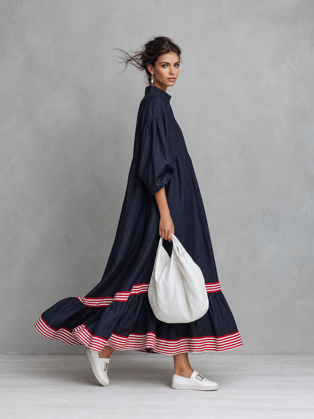 Bernice Striped Ruffle Maxi Dress