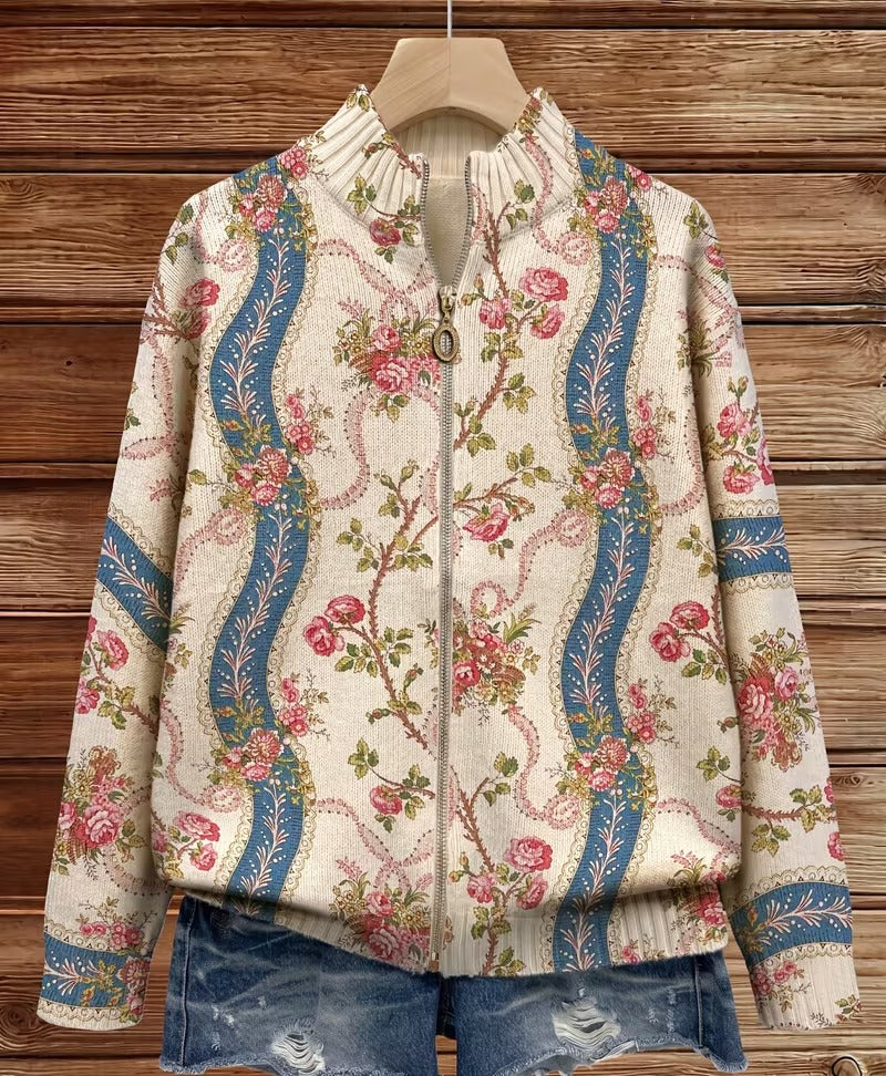 Rosalind Climbing Rose Ribbon Cardigan