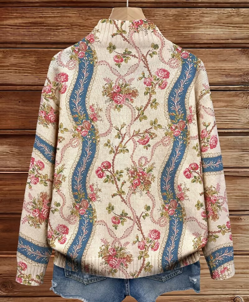 Rosalind Climbing Rose Ribbon Cardigan