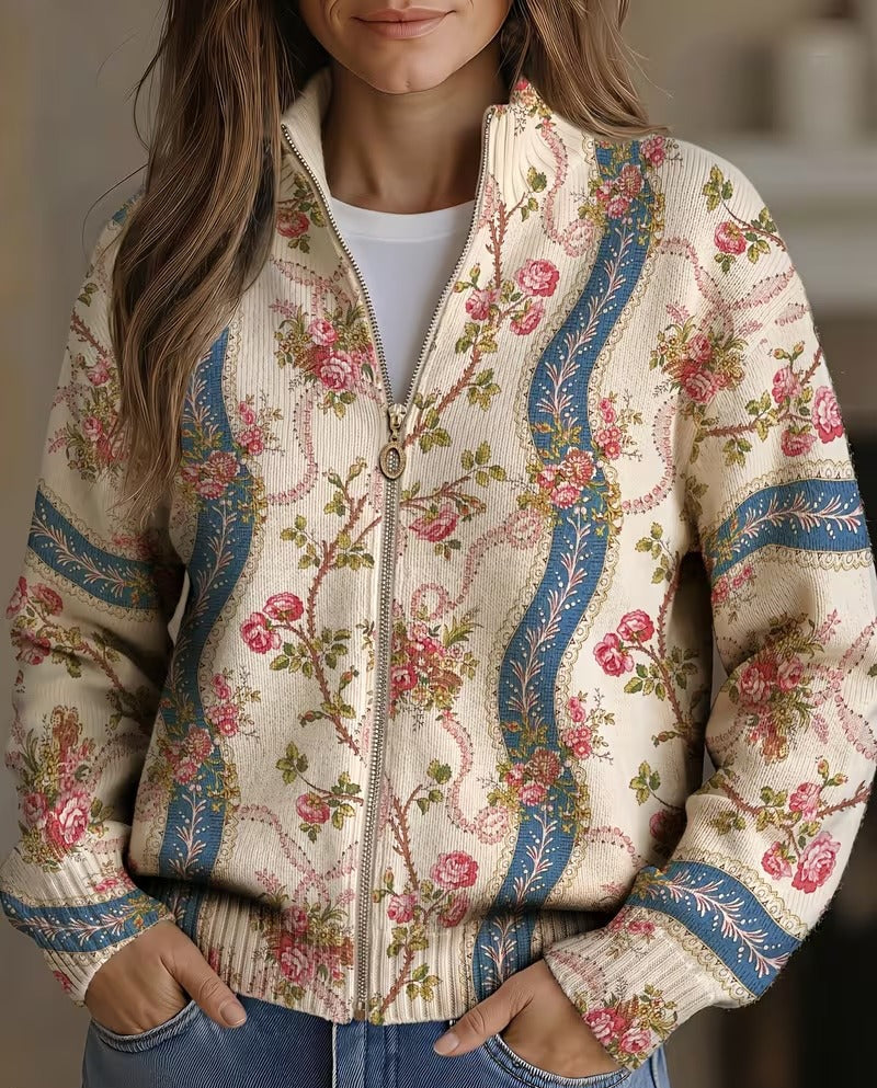 Rosalind Climbing Rose Ribbon Cardigan