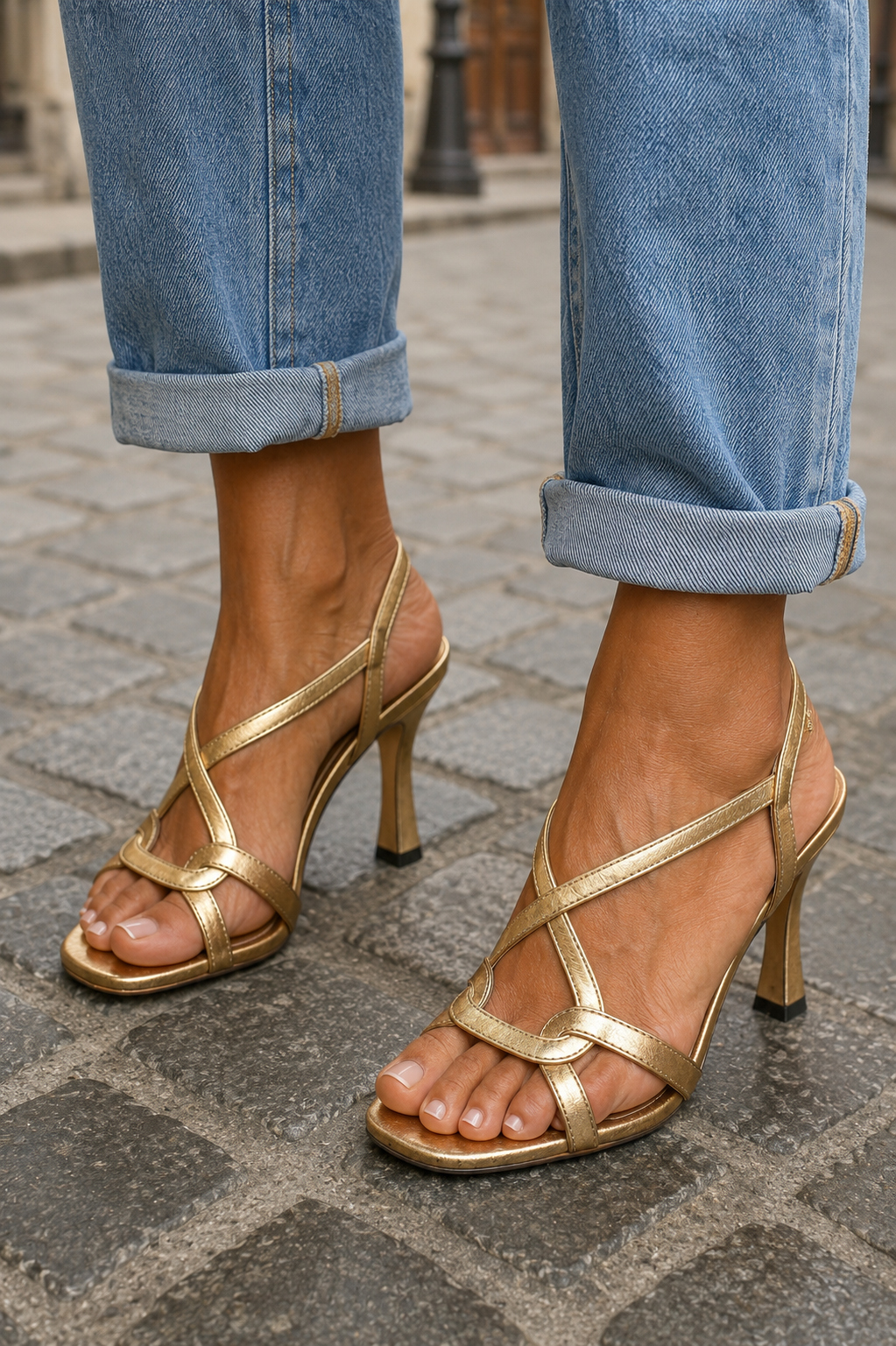 Cassie Golden Charm Heels