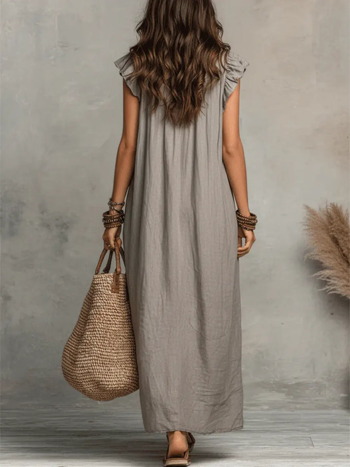 Rivage Linen Maxi Dress detail 2