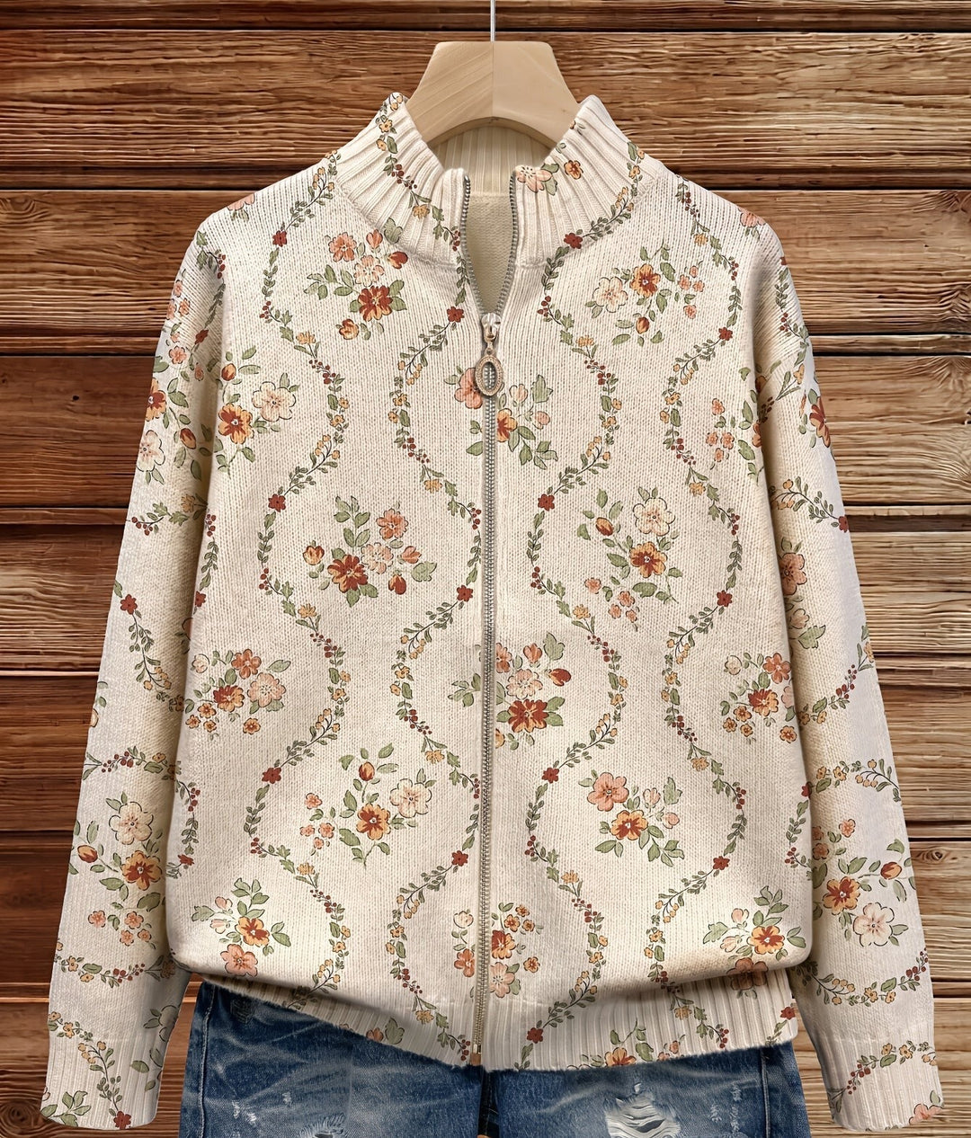 Vivienne Floral Vine Zip Cardigan