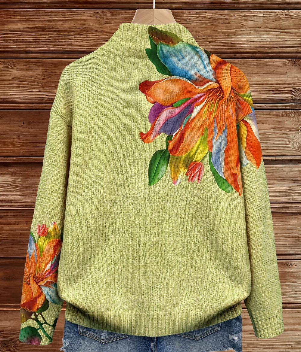 Ophelia Tropical Lily Zip Cardigan