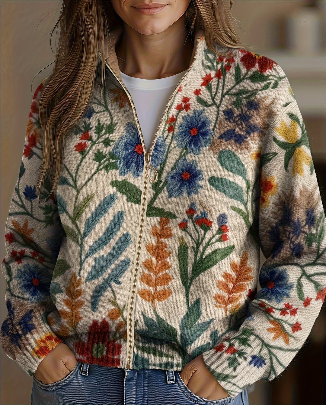 Clementine Botanical Garden Zip Cardigan